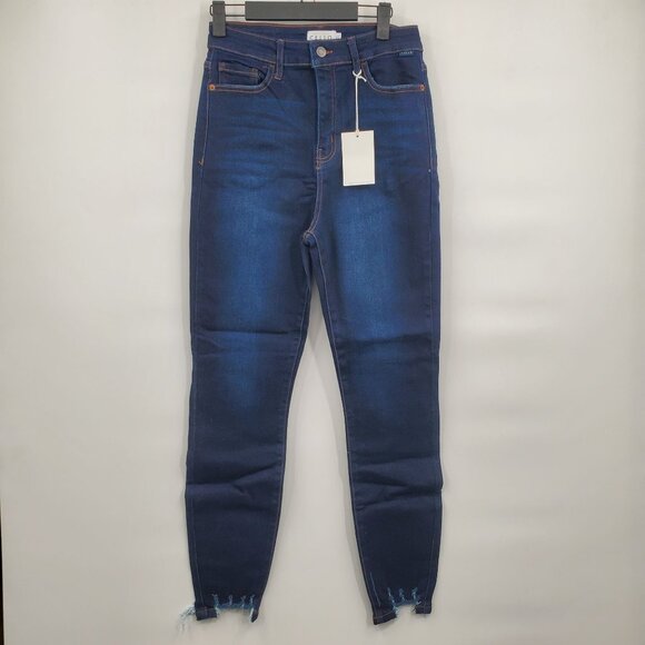 Cello Skinny Jeans Denim Pants Women Size 11 NWT Raw Hem Fallon Wash High Rise - Picture 1 of 16
